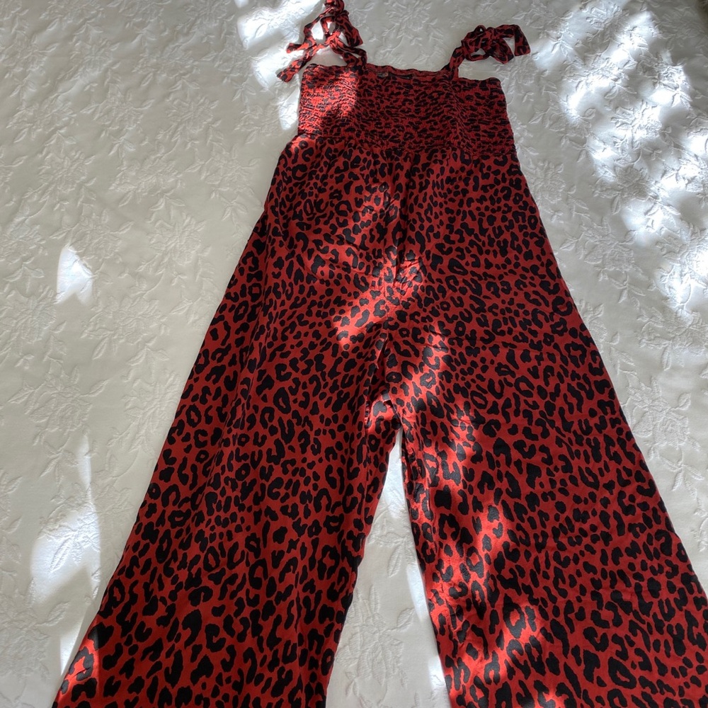 Cheetah wide leg jumpsuit